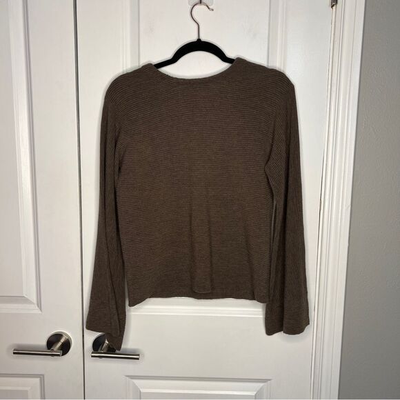 Free People Starman V Pullover Top Sweater Brown Size S Ribbed Wool blend - Picture 5 of 8